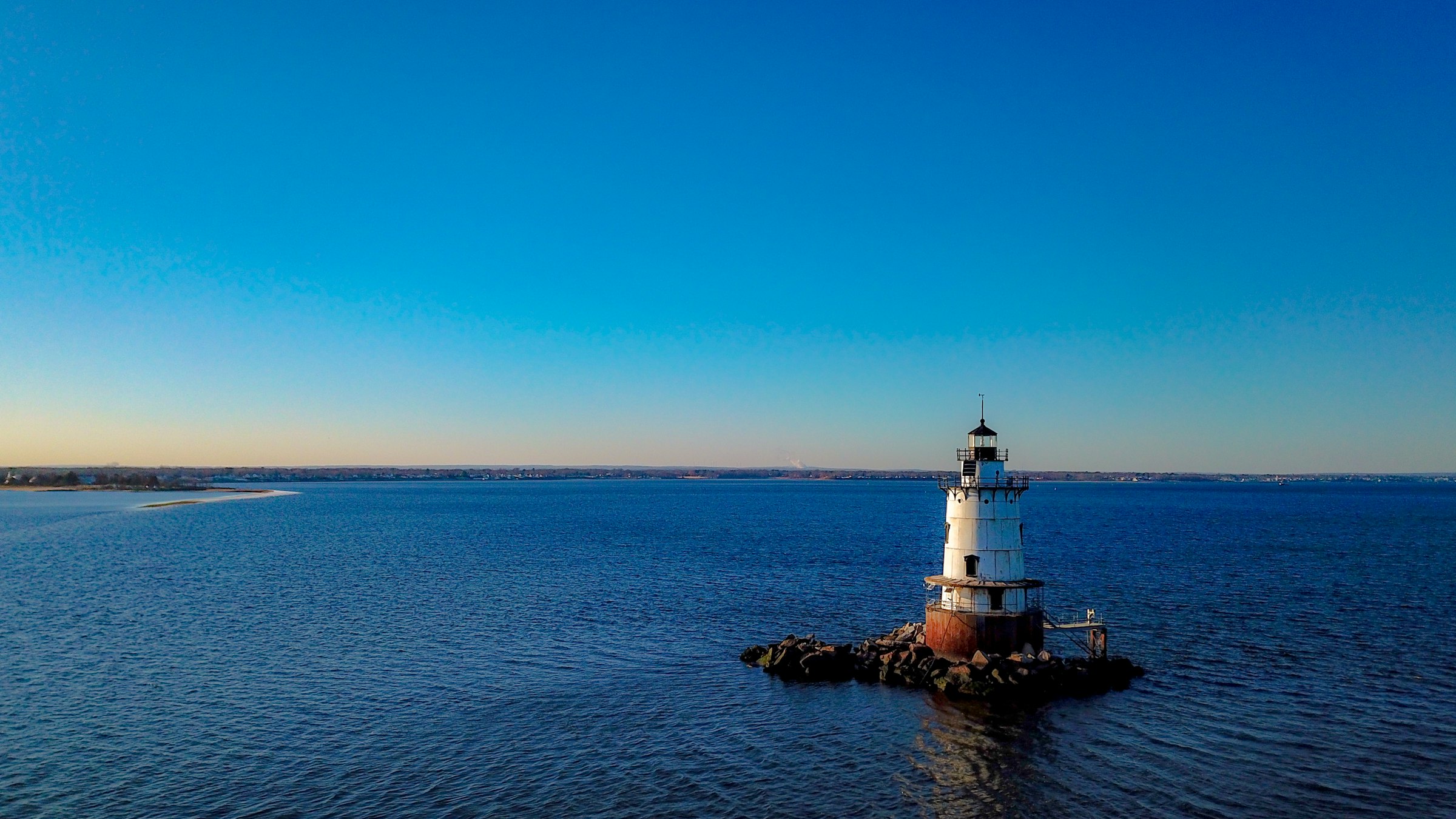 Lighthouse on a small island off Warwick, Rhode Island