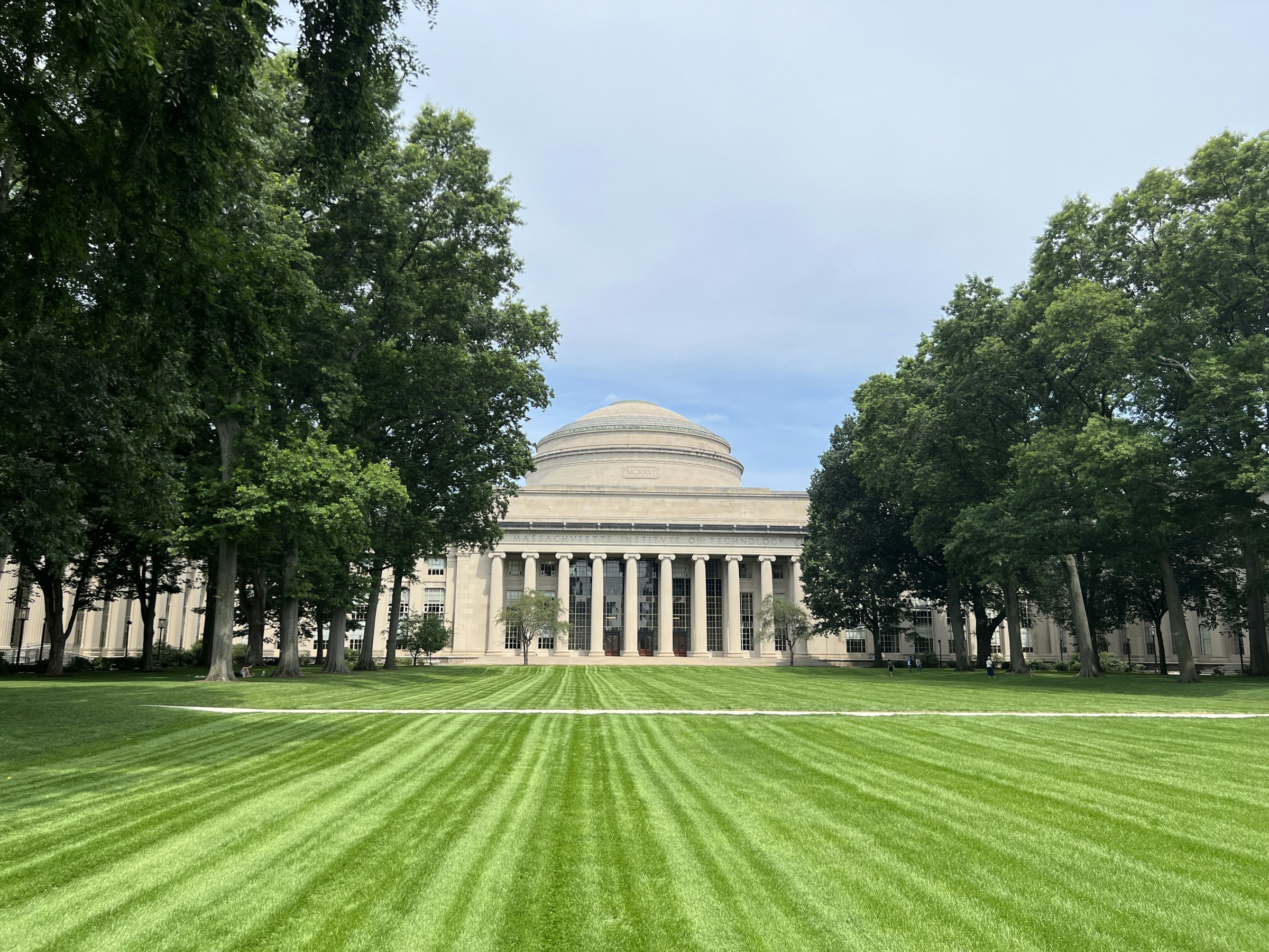 Lawn in front of MIT's Bush Building in Cambridge, Massachusetts
