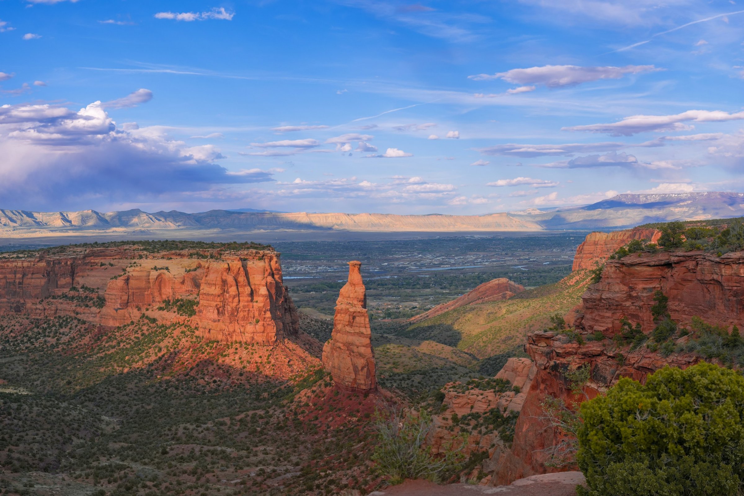 Red rock canyons of Colorado National Monument above the Grand Valley near Grand Junction, Colorado