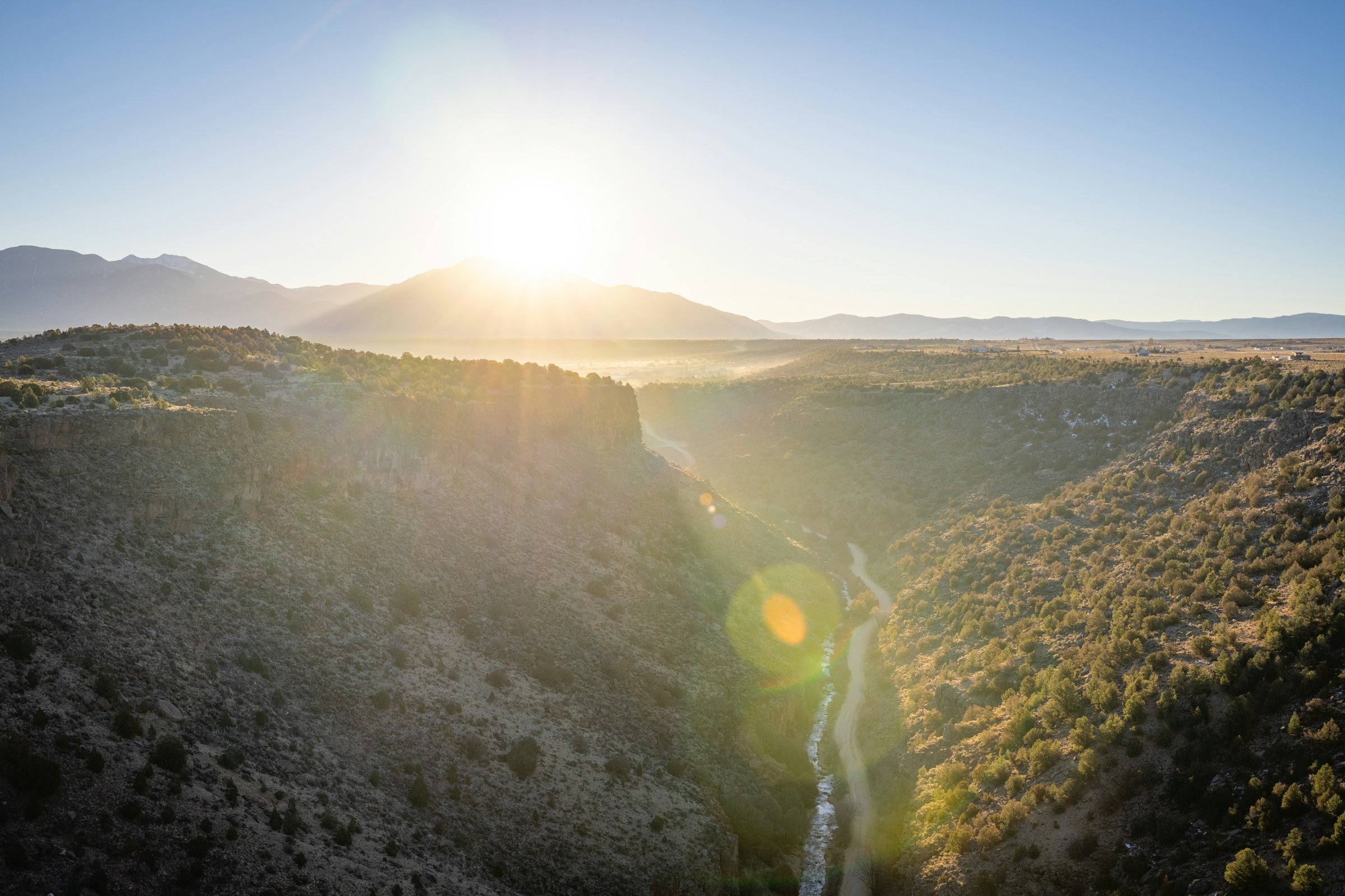 Canyon at sunrise near Taos, New Mexico