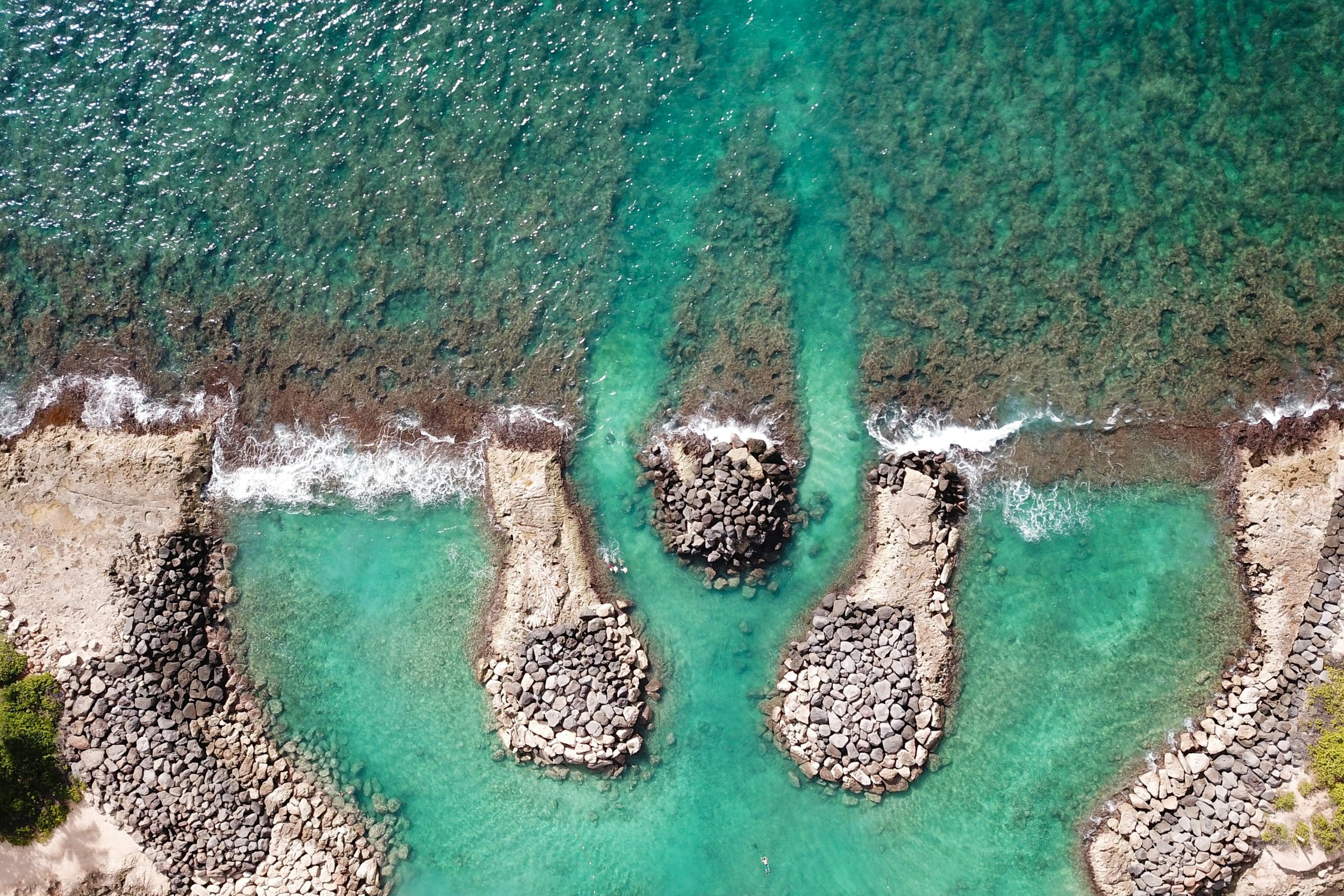 Aerial view of the Ko Olina lagoons in Kapolei, Oahu, Hawaii