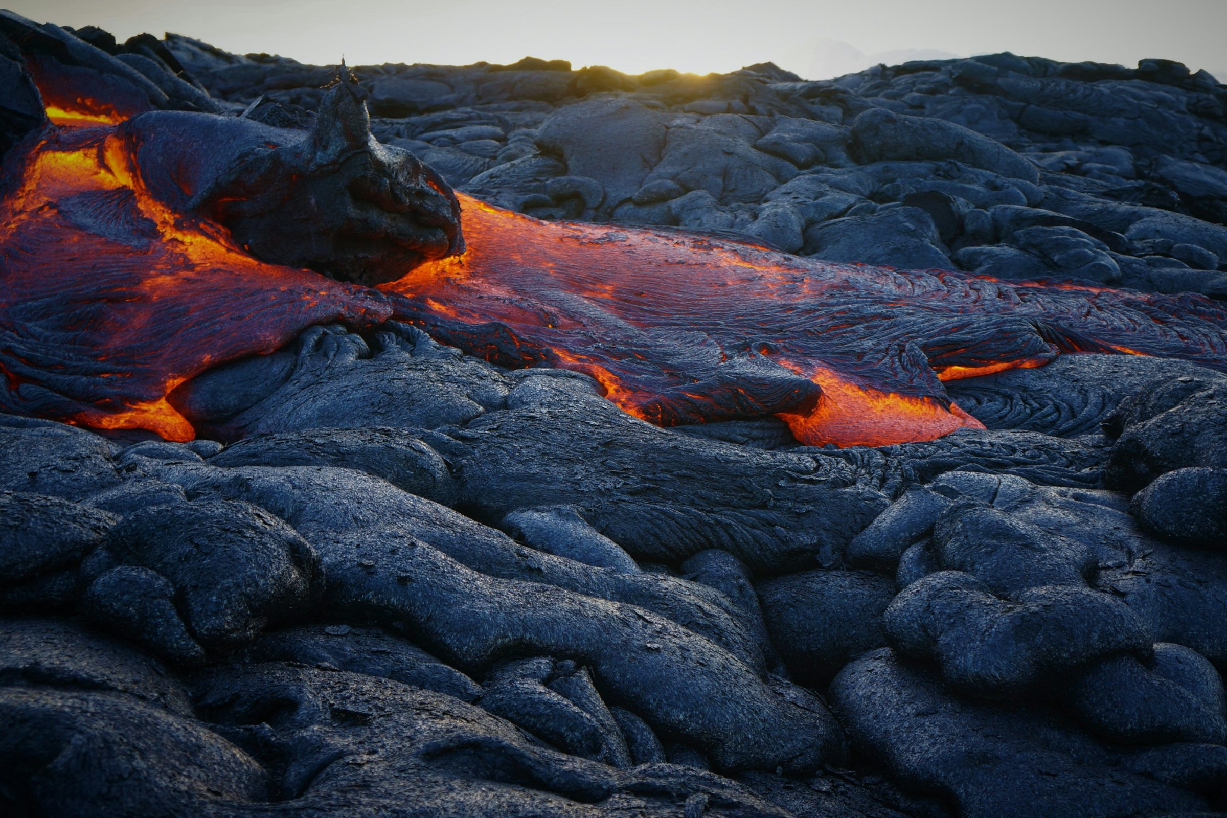 Lava flow in Hawaii Volcanoes National Park near Volcano, Hawaii