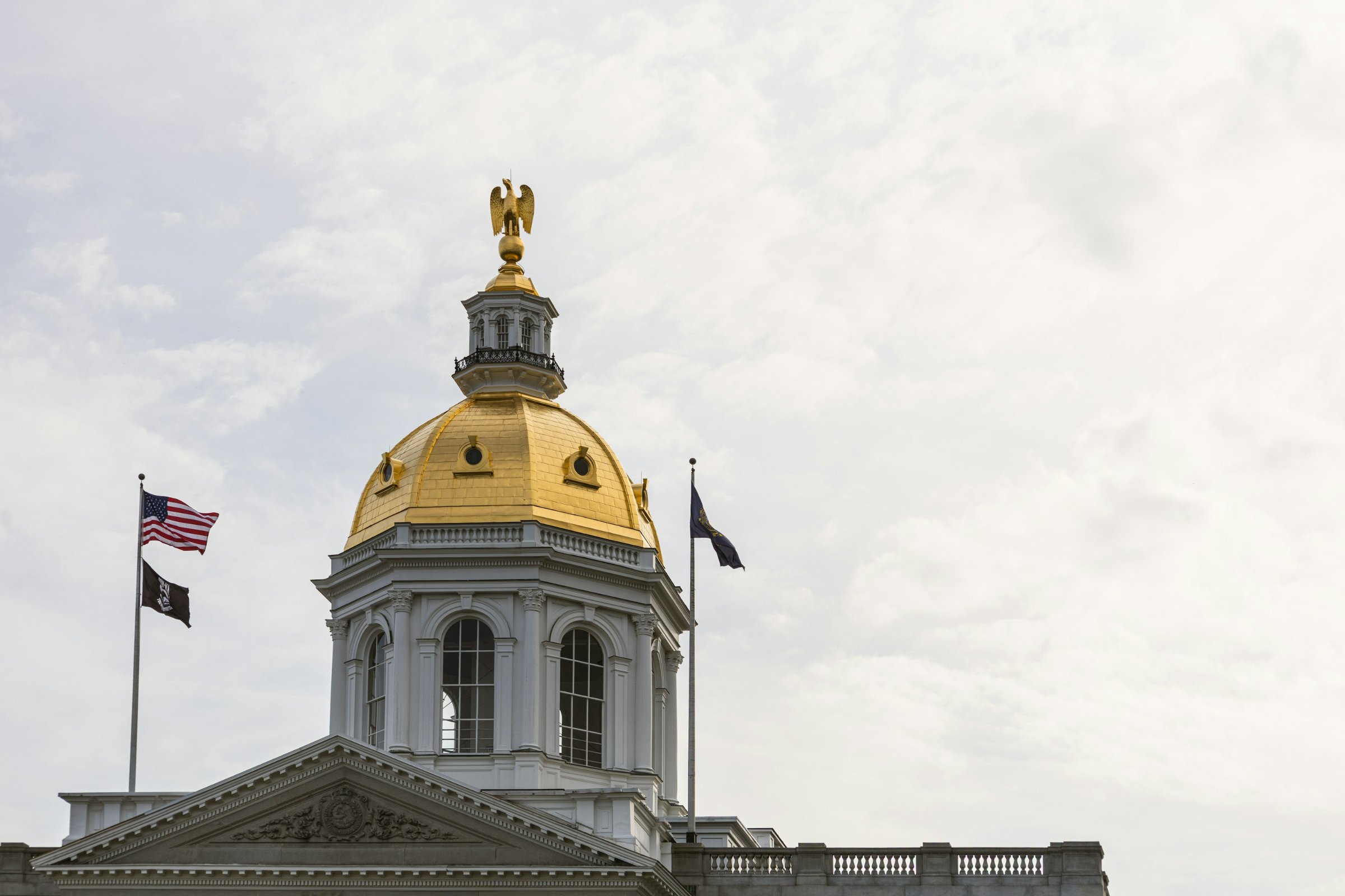 Gold dome of the New Hampshire State House in Concord, New Hampshire