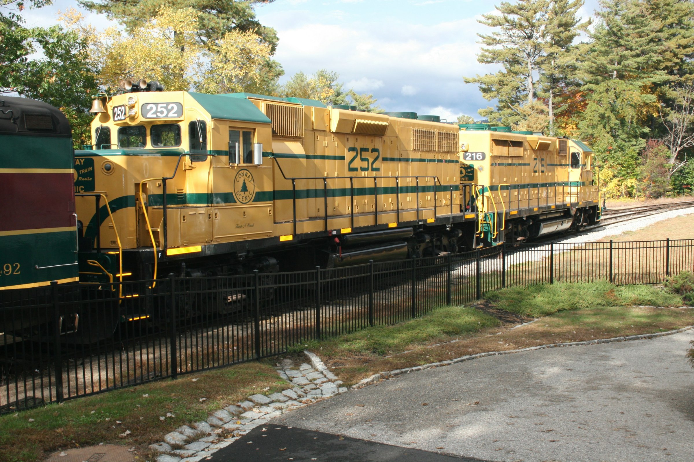 Scenic railroad locomotives in North Conway, New Hampshire