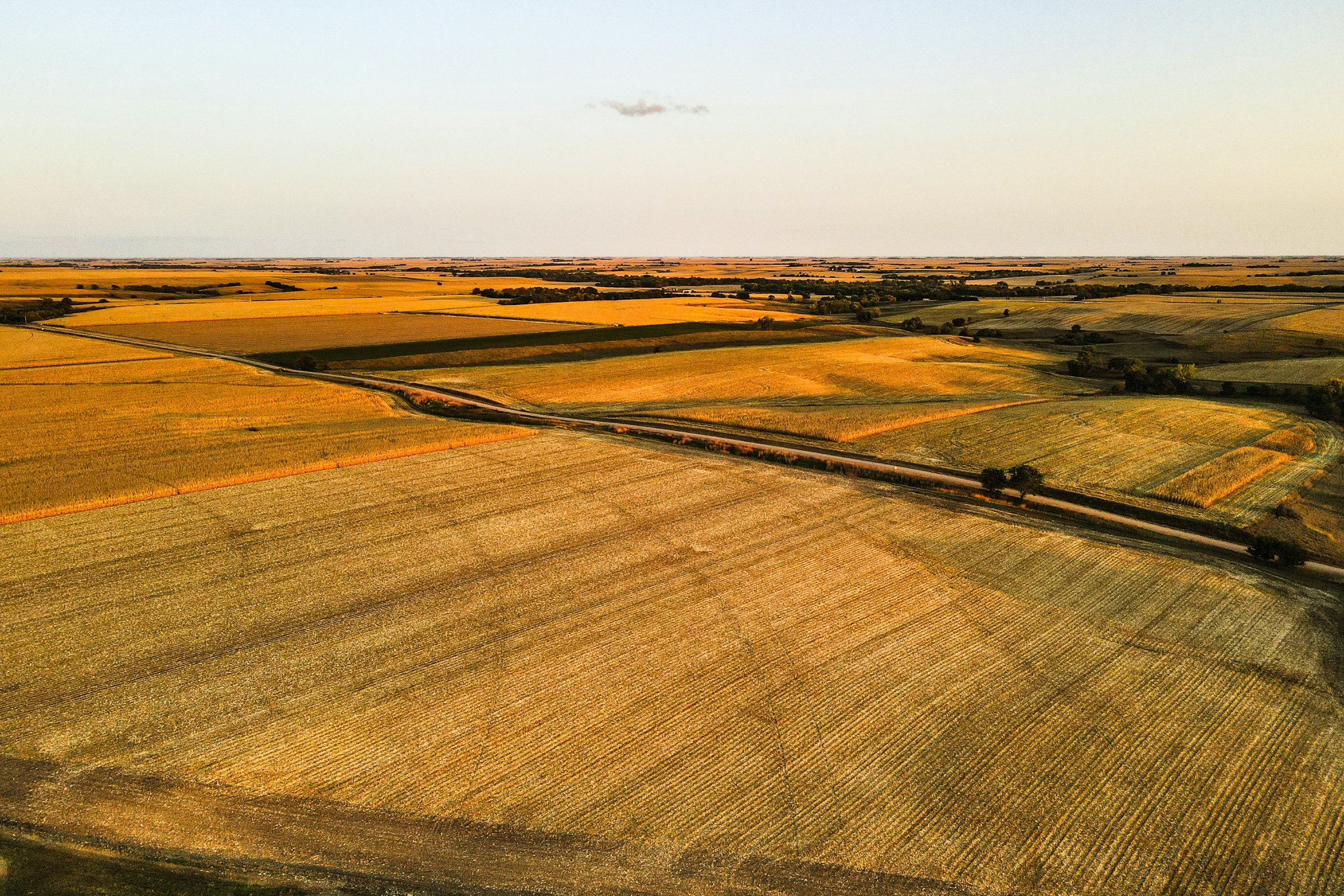 Aerial view of farmland in Hamilton County, Nebraska
