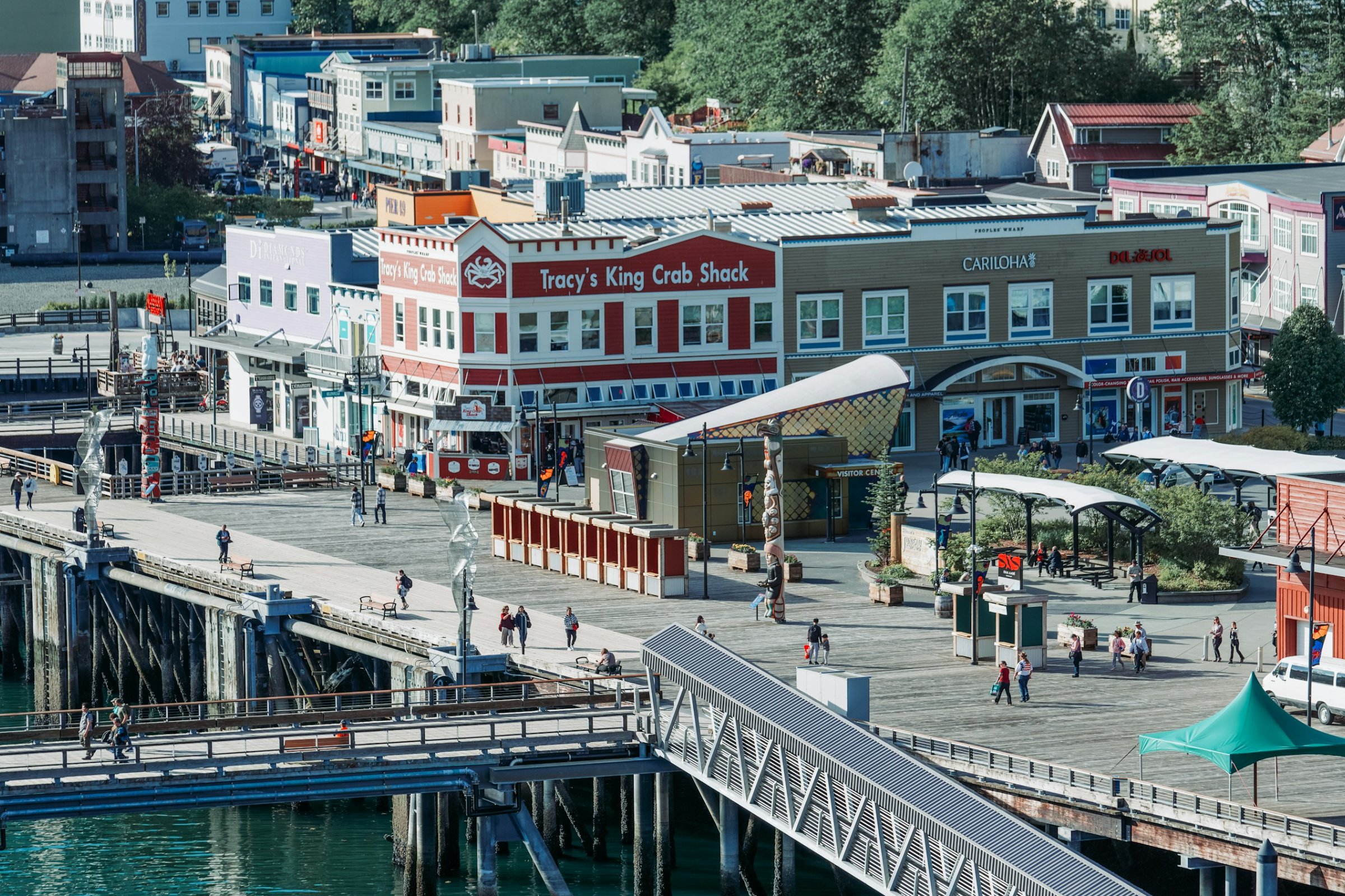 Downtown waterfront at the cruise ship terminal in Juneau, Alaska