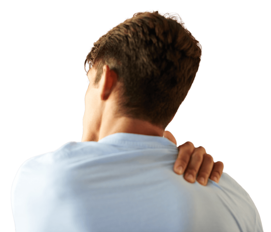 Man with back towards us