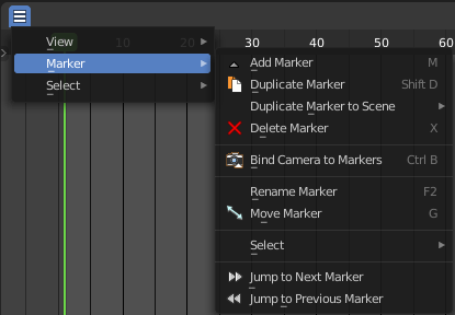 Marker menu