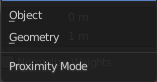 Proximity mode