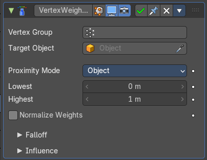 Vertex Weight Proximity