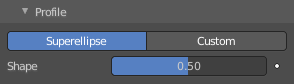 Profile subpanel