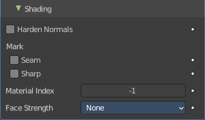Shading subpanel