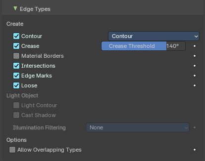 Edge types subpanel