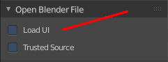 Load Workspace layout from Blend Files
