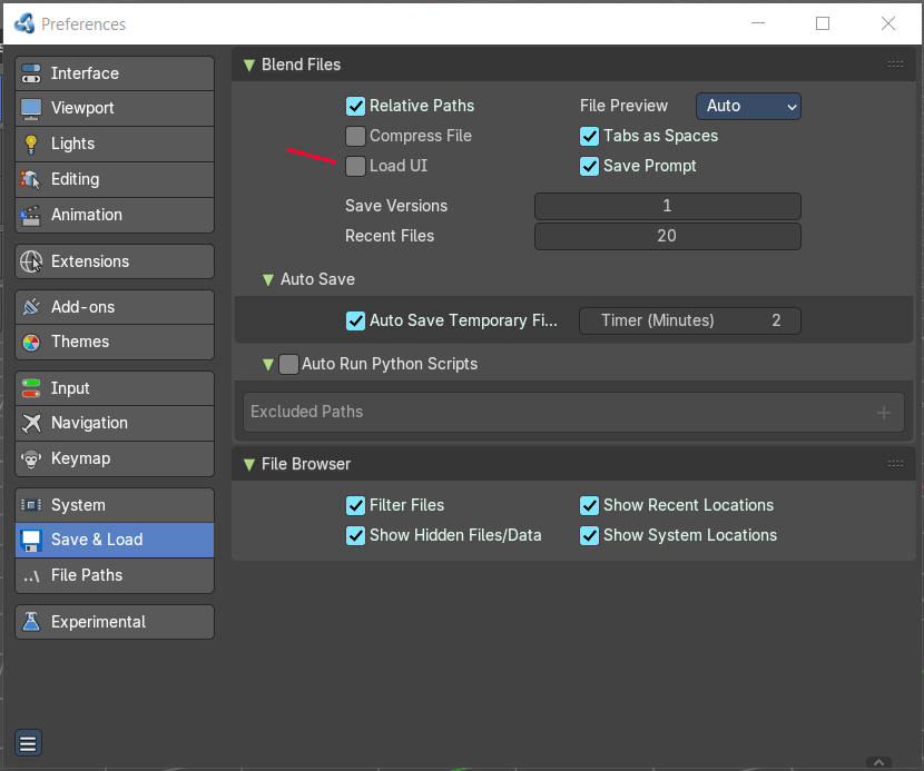 Load Workspace layout from Blend Files