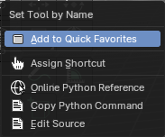 General right click menus at menu operators