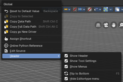 Header menu