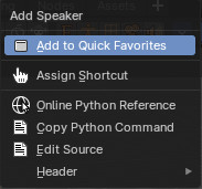 General right click menus at menu operators