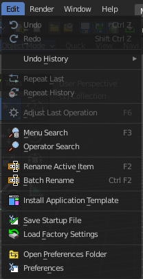 Edit menu