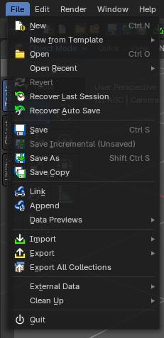 File menu