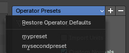Operator Presets