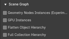 Scene Graph sub panel