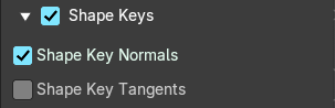 Shape Keys sub panel