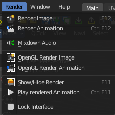 Render Menu
