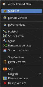 Vertex Context Menu