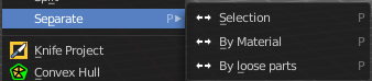 Separate submenu