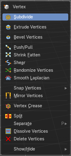 Edge Context Menu
