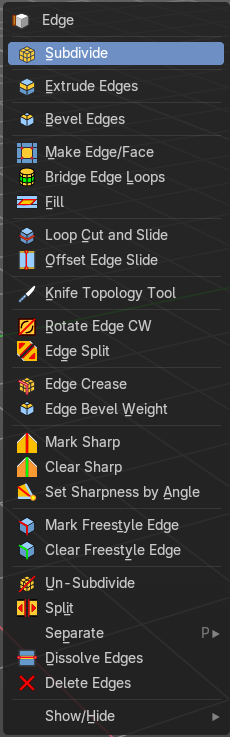 Edge Context Menu