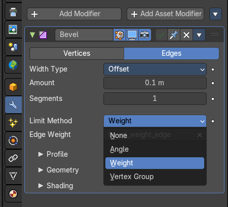 Edge Bevel Weight