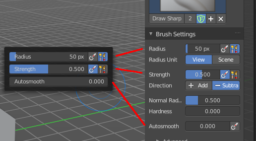 Brushes context menus
