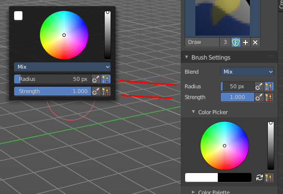 Brushes context menus