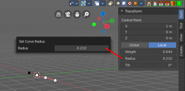 Set Curve Radius