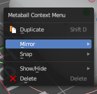 Metaball Context Menu