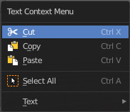 Edit Mode - Text Context Menu