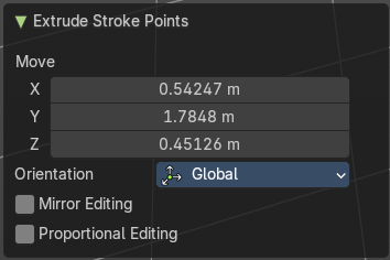 Last Operator Extrude Stroke Points