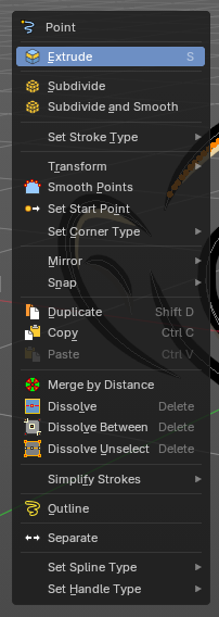 Edit Mode - Point Context Menu