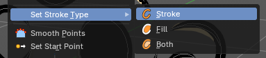 Set Stroke Type - Sub Menu