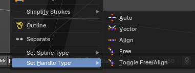 Set Handle Type – Sub Menu