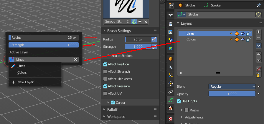 Edit Mode - Brushes Context Menu