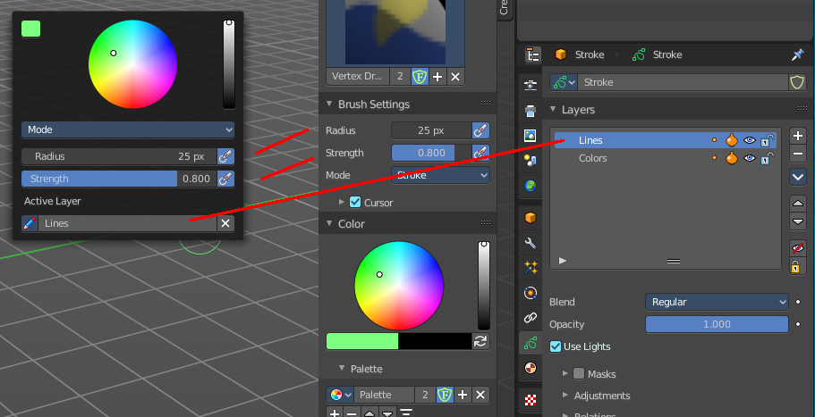 Vertex Paint Mode - Brushes Context Menu