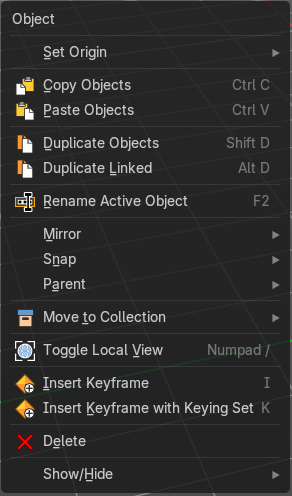 Edit Mode - Lattice Context Menu