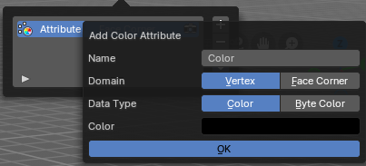 Add Color Attribute Popup
