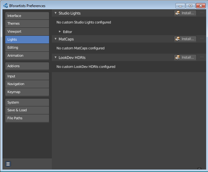 Show Light Preferences