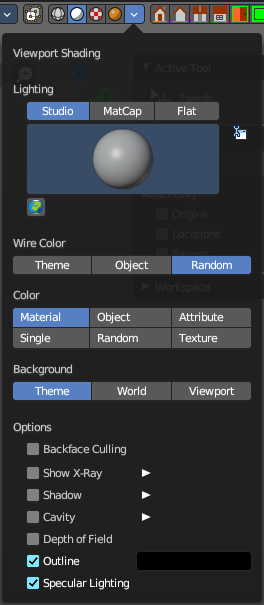 Viewport shading Settings with Solid
