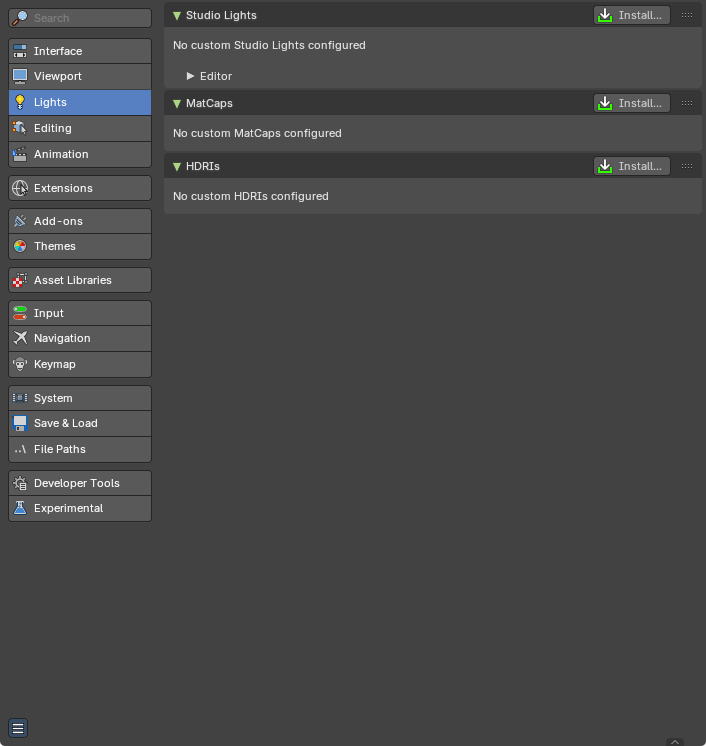 Show light preferences