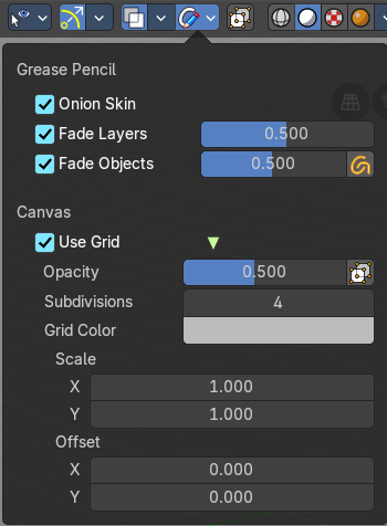 Grease Pencil - Options Panel